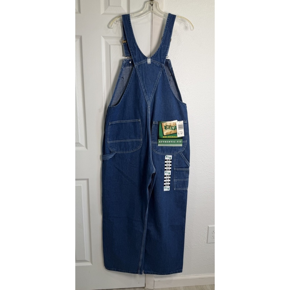 NWT Key Bib Overalls Carpenter Men's 38x29 Blue Denim Workwear 100%Cotton 272.42
